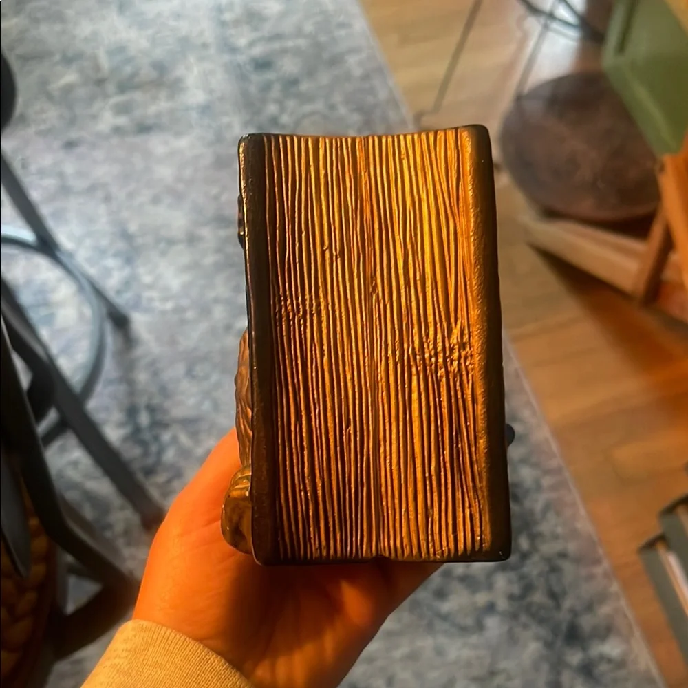 Vtg Rubens Originals Black & Gold Ceramic Praying Hands Bible Planter Japan - Picture 3 of 7